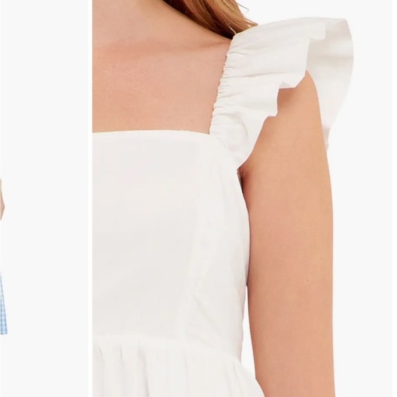 Tuckernuck English Factory Gingham Ruffle Cotton Sundress Blue White Dress Sz S - Picture 4 of 16